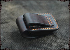 Cool Handmade Leather Mens Cartier Lighter Case Lighter Holder with Belt Loop For Men - iwalletsmen