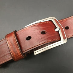 Handmade Cool Dark Red Brown Leather Mens Belt Light Red Brown Leather Belt for Men - iwalletsmen