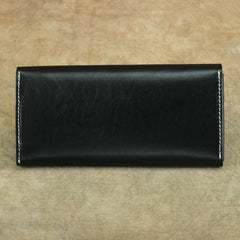 Cool Handmade Brown Leather Men's Large Envelope Long Wallet Green Vintage Long Wallet Clutch For Men - iwalletsmen