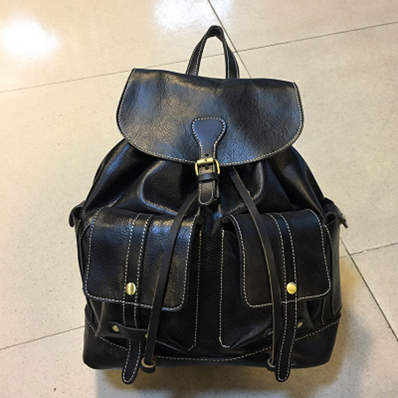 Cool Handmade Leather Mens Backpack Travel Backpacks Laptop Backpack for men - iwalletsmen