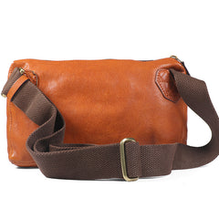 Handmade Leather Mens Brown Fanny Pack Hip Pack Black Chest Bag Sling Bag for Men - iwalletsmen
