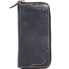 Cool Handmade Leather Mens Clutch Vintage Zipper Wallet for Men