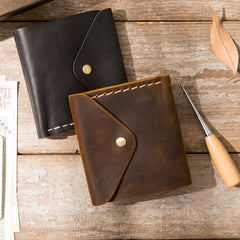 Cool Handmade Leather Mens Small Wallets Bifold Vintage billfold Wallet for Men - iwalletsmen