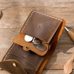 Cool Handmade Leather Mens Small Wallets Bifold Vintage billfold Wallet for Men - iwalletsmen