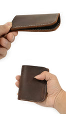 Cool Handmade Leather Mens Brown Bifold billfold Wallet Small Wallet  for Men - iwalletsmen