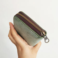 Cool Handmade Mens Blue Long Wallet Red Bifold Card Wallet Zipper Clutch Wallet For Men - iwalletsmen