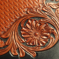 Cool Handmade Tooled Leather Tang Lion Sling Bag Chest Bag One Shoulder Backpack For Men - iwalletsmen