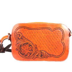 Cool Handmade Chinese Lion Tooled Leather Small Postman Bag Messenger Bag Courier Bag For Men - iwalletsmen