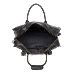 Cool Leather Mens Weekender Bag Shoulder Travel Bag Duffle Bag Coffee luggage Bag for Men - iwalletsmen