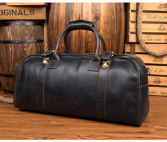 Cool Leather Mens Weekender Bag Shoulder Travel Bag Duffle Bag Coffee luggage Bag for Men - iwalletsmen