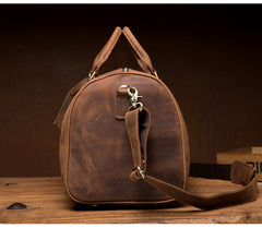 Cool Brown Mens Leather 15 inches Weekender Bag Travel Shoulder Bags Duffle  Luggae Bag for Men - iwalletsmen