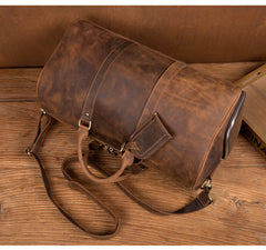 Cool Brown Mens Leather 15 inches Weekender Bag Travel Shoulder Bags Duffle  Luggae Bag for Men - iwalletsmen