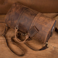 Cool Brown Mens Leather 15 inches Weekender Bag Travel Shoulder Bags Duffle  Luggae Bag for Men - iwalletsmen
