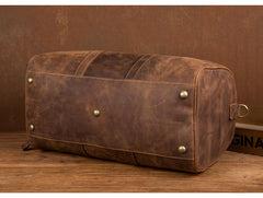 Cool Brown Mens Leather 15 inches Weekender Bag Travel Shoulder Bags Duffle  Luggae Bag for Men - iwalletsmen