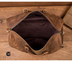 Cool Brown Mens Leather 15 inches Weekender Bag Travel Shoulder Bags Duffle  Luggae Bag for Men - iwalletsmen