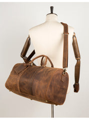 Cool Brown Mens Leather 15 inches Weekender Bag Travel Shoulder Bags Duffle  Luggae Bag for Men - iwalletsmen
