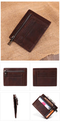 Cool Leather RFID Slim Zipper Wallet billfold Small Wallet Front Pocket Wallet Card Wallets For Men - iwalletsmen