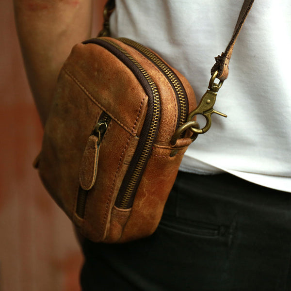 Cool Leather Belt Pouch Mens Waist Bag Shoulder Bag for Men - iwalletsmen