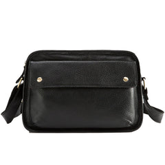 Cool Leather Black Mens Messenger Bag Vintage Shoulder Bag  for Men - iwalletsmen