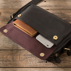 Cool Leather Black Mens Messenger Bag Vintage Shoulder Bag  for Men - iwalletsmen