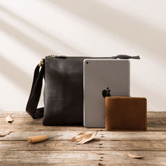 Cool Leather Black Mens Messenger Bags Vintage Shoulder Bags  for Men - iwalletsmen