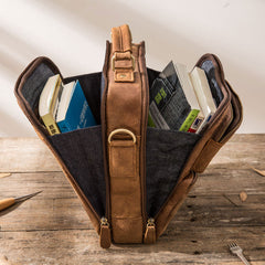 Cool Leather Brown Small Mens Messenger Bag Vintage Shoulder Bag  for Men - iwalletsmen