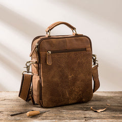 Cool Leather Brown Small Mens Messenger Bag Vintage Shoulder Bag  for Men - iwalletsmen