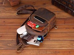 Cool Leather Chest Bag Sling Bag Sling Crossbody Bag Sling Travel Bag Sling Hiking Bags For Men - iwalletsmen