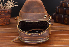 Cool Leather Chest Bag Sling Bag Sling Crossbody Bag Sling Travel Bag Sling Hiking Bags For Men - iwalletsmen