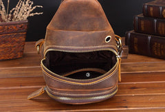 Cool Leather Chest Bag Sling Bag Sling Crossbody Bag Sling Travel Bag Sling Hiking Bags For Men - iwalletsmen