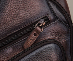 Cool Leather Chest Bag Sling Bag Sling Crossbody Bag Sling Travel Bags Sling Hiking Bag For Men - iwalletsmen