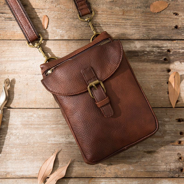 Cool Leather Coffee Belt Pouches Mens Waist Bag Shoulder Bag for Men - iwalletsmen