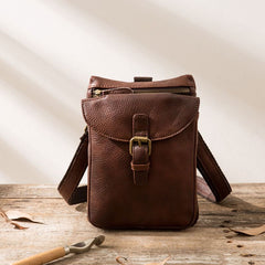 Cool Leather Coffee Belt Pouches Mens Waist Bag Shoulder Bag for Men - iwalletsmen