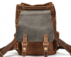 Cool Leather Black Coffee Mens Satchel Backpacks Travel Backpack 14inch Laptop Backpack for Men - iwalletsmen