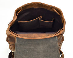 Cool Leather Black Coffee Mens Satchel Backpacks Travel Backpack 14inch Laptop Backpack for Men - iwalletsmen