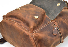 Cool Leather Black Coffee Mens Satchel Backpacks Travel Backpack 14inch Laptop Backpack for Men - iwalletsmen