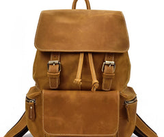 Cool Leather Black Coffee Mens Satchel Backpacks Travel Backpack 14inch Laptop Backpack for Men - iwalletsmen
