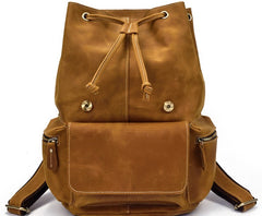 Cool Leather Black Coffee Mens Satchel Backpacks Travel Backpack 14inch Laptop Backpack for Men - iwalletsmen