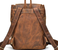 Cool Leather Black Coffee Mens Satchel Backpacks Travel Backpack 14inch Laptop Backpack for Men - iwalletsmen
