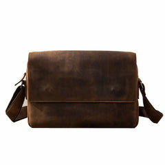 Cool Leather Coffee  Mens Messenger Bags Vintage Shoulder Bags  for Men - iwalletsmen