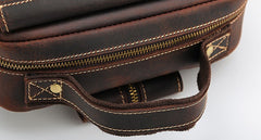 Cool Leather Coffee Mens Backpack Vintage School Backpack Laptop Backpack for Men - iwalletsmen