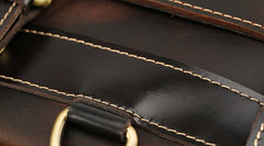 Cool Leather Coffee Mens Backpack Vintage School Backpack Laptop Backpack for Men - iwalletsmen