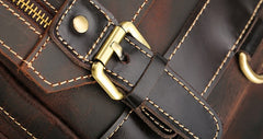 Cool Leather Coffee Mens Backpack Vintage School Backpack Laptop Backpack for Men - iwalletsmen