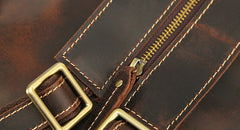 Cool Leather Coffee Mens Backpack Vintage School Backpack Laptop Backpack for Men - iwalletsmen