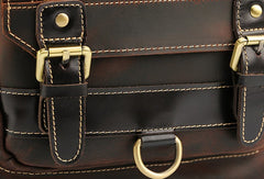 Cool Leather Coffee Mens Backpack Vintage School Backpack Laptop Backpack for Men - iwalletsmen