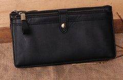 Cool Leather Long Wallet for Men Vintage Double Zipper Long Wallet for Men - iwalletsmen