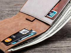 Cool Leather Men Slim Small Wallet Bifold Small Wallet for Men