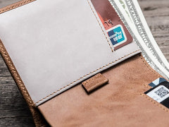 Cool Leather Men Slim Small Wallet Bifold Small Wallet for Men