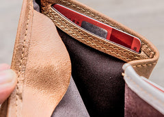 Cool Leather Men Slim Small Wallet Bifold Small Wallet for Men