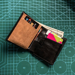Cool Leather Men Slim Small Wallet Bifold Small Wallet for Men